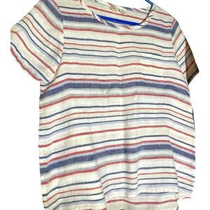 Artisan & NY Sz S  Women's Linen striped top